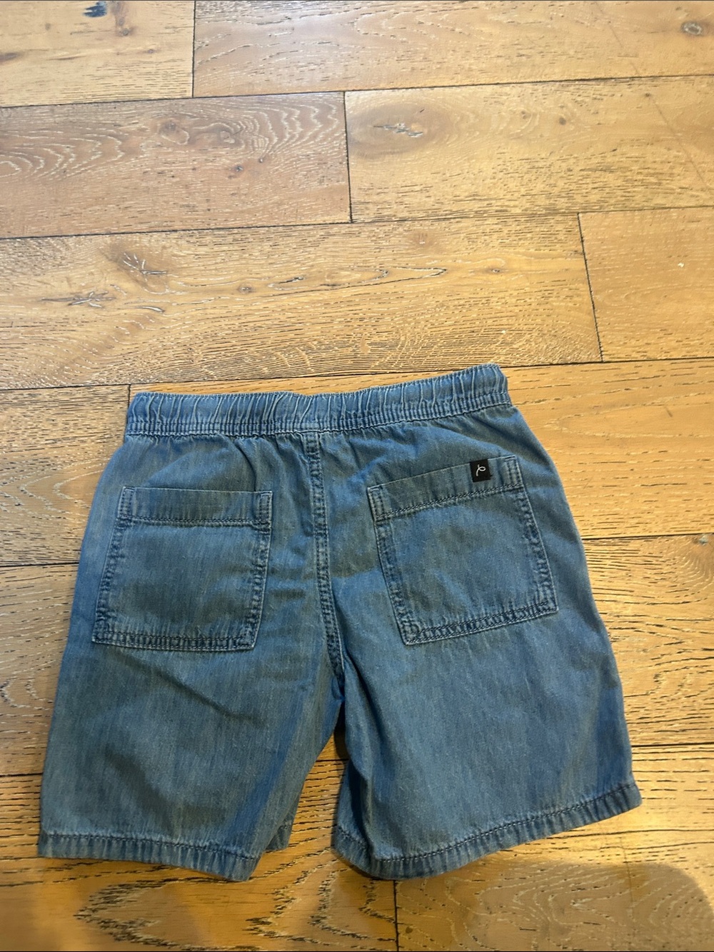 Kids Blue Drawstring Denim Shorts - Picture 3 of 3